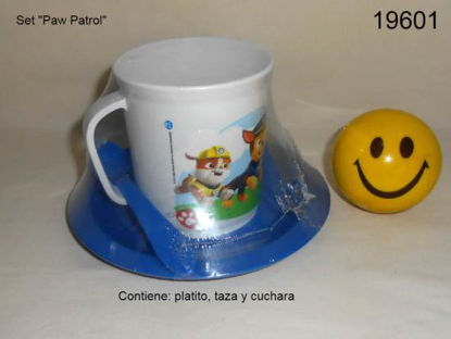 Imagen de TAZA CON PLATO Y CUCHARA  PAW PATROL3.25
